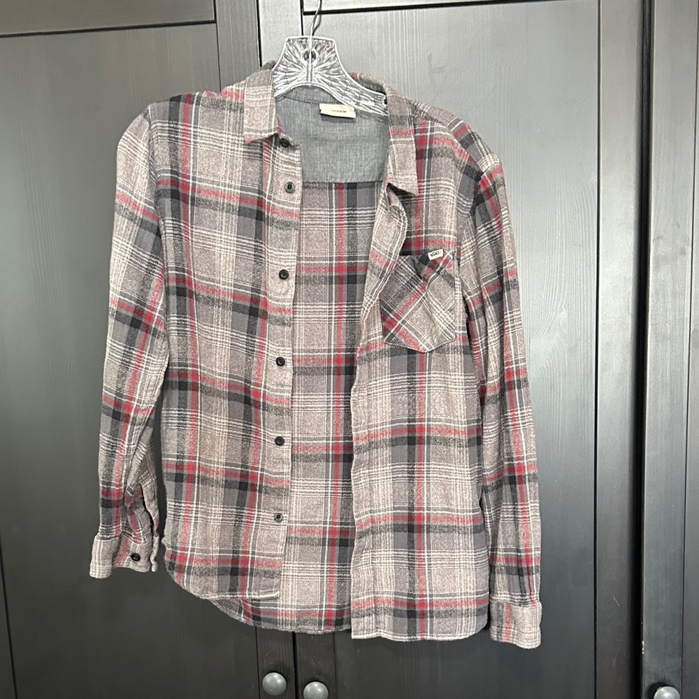 Boys Vans flannel Red and Gray size size Large